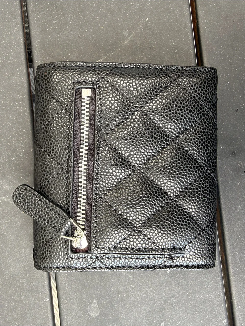 CHANEL Black Charging Case with White Logo
